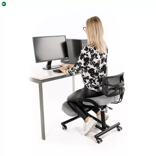 Ergonómikus térdeplőülés, szürkésbarna Taupe/fekete, RUFUS