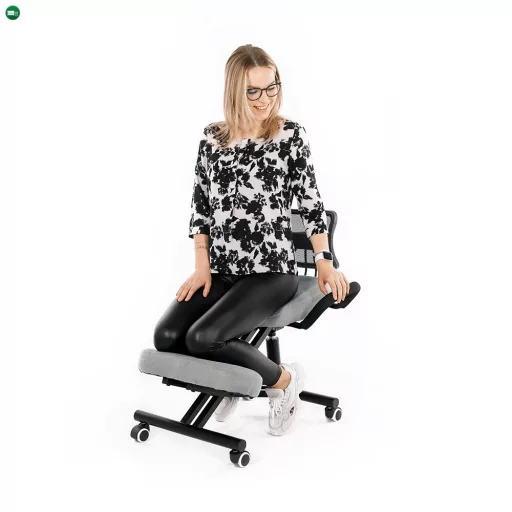 Ergonómikus térdeplőülés, szürkésbarna Taupe/fekete, RUFUS