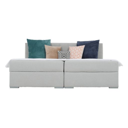 Boxspring típusú ágy 160x200, világosszürke, FERATA KOMFORT
