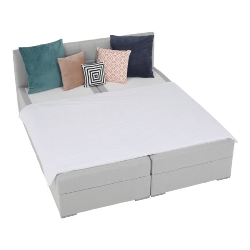 Boxspring típusú ágy 160x200, világosszürke, FERATA KOMFORT