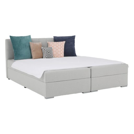 Boxspring típusú ágy 160x200, világosszürke, FERATA KOMFORT