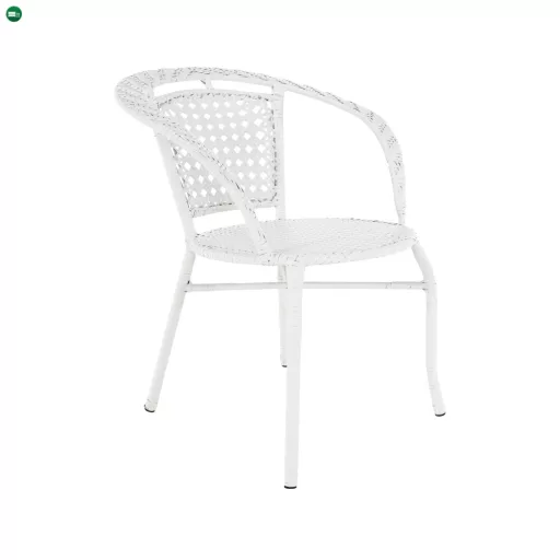 Kerti rattan szett 1+2, fehér, JENAR