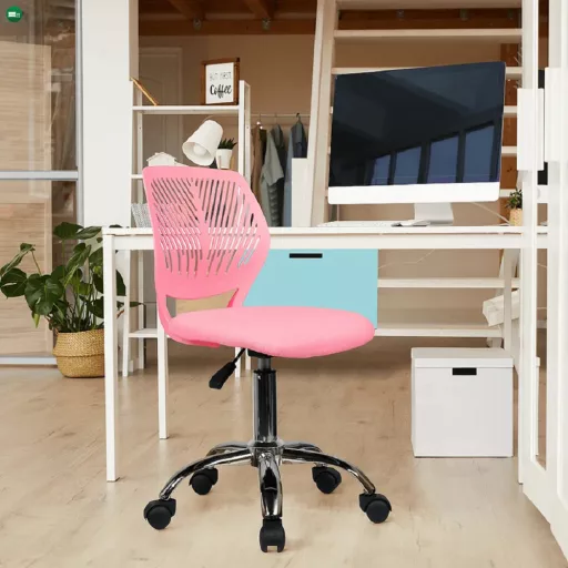 Forgószék, rózsaszín/króm, SELVA