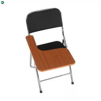 Szék írólappal, fekete/natúr, TEKER