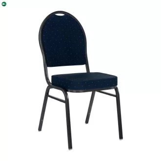 Szék, rakásolható, kék anyag/szürke váz, JEFF 3 NEW