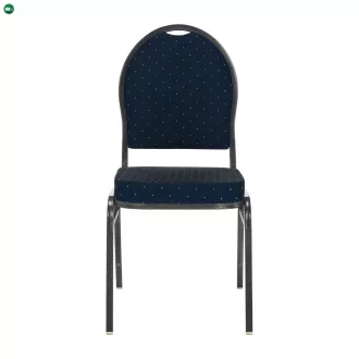 Szék, rakásolható, kék anyag/szürke váz, JEFF 3 NEW