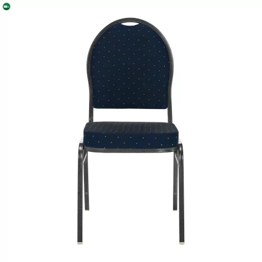 Szék, rakásolható, kék anyag/szürke váz, JEFF 3 NEW