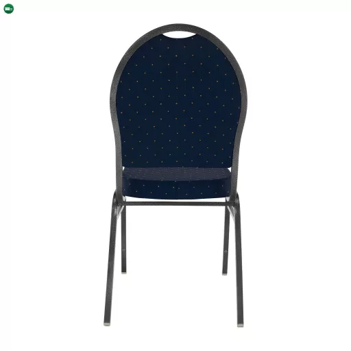 Szék, rakásolható, kék anyag/szürke váz, JEFF 3 NEW