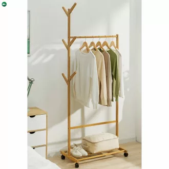 Kerekes akasztó, bambus, 80 cm széles, VIKIR TYP 2