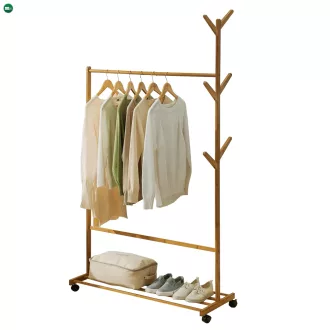 Kerekes akasztó, bambus, 100 cm széles, VIKIR TYP 3