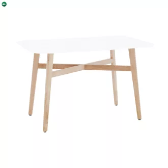   Étkezőasztal, fehér/természetes fa, 120x80 cm, CYRUS 2  NEW