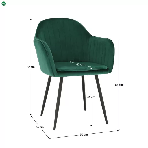 Dizájnos fotel, smaragd Velvet anyag, ZIRKON