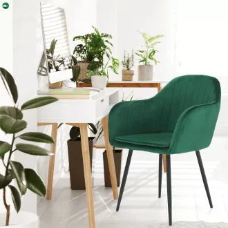 Dizájnos fotel, smaragd Velvet anyag, ZIRKON