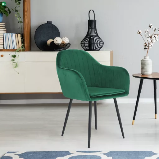 Dizájnos fotel, smaragd Velvet anyag, ZIRKON