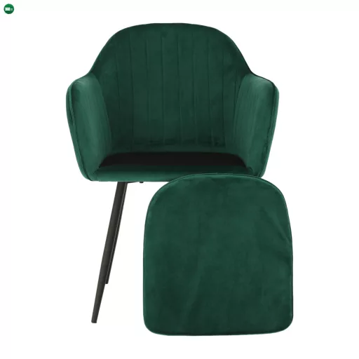 Dizájnos fotel, smaragd Velvet anyag, ZIRKON