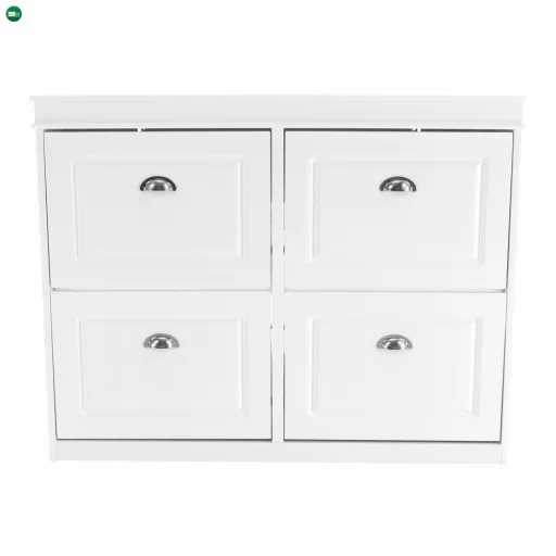 Cipőpolc, 2-soros, fehér, SEBER TYP 5