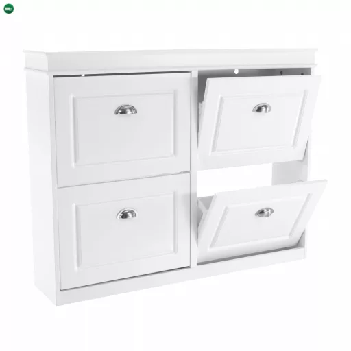 Cipőpolc, 2-soros, fehér, SEBER TYP 5