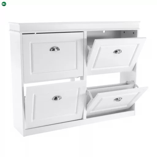 Cipőpolc, 2-soros, fehér, SEBER TYP 5