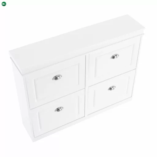 Cipőpolc, 2-soros, fehér, SEBER TYP 5