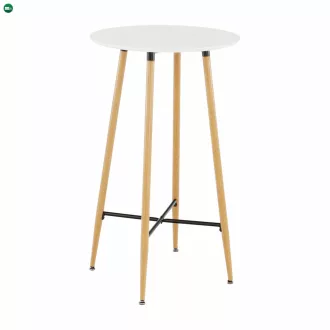 Bárasztal, fehér/tölgy, átmérő 60 cm, IMAM