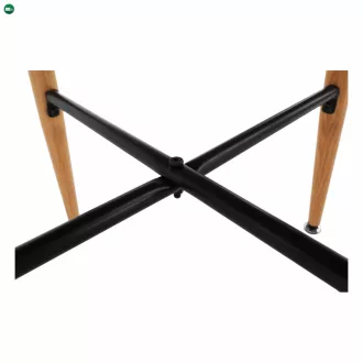 Bárasztal, fekete/tölgy, átmérő 60 cm, IMAM