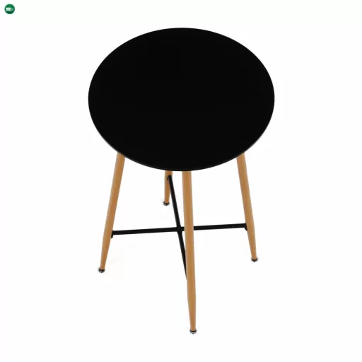 Bárasztal, fekete/tölgy, átmérő 60 cm, IMAM