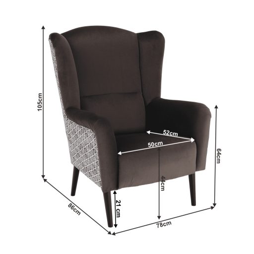Design fotel, Velvet anyag barna/minta Terra, BELEK