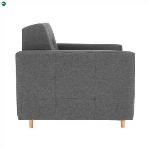 Kárpitozott fotel, sötérszürke anyag, AMEDIA