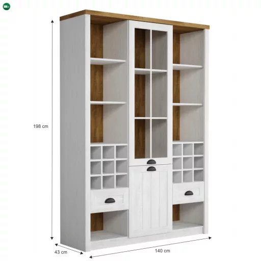 Vitrin W2D2S, sosna andersen/tölgyfa lefkas, PROVANCE