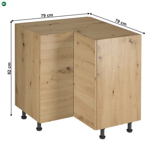 Sarok alsó szekrény, artisan tölgy, LANGEN D90N