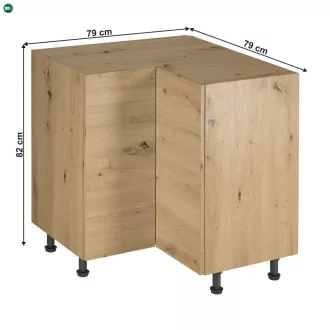 Sarok alsó szekrény, artisan tölgy, LANGEN D90N