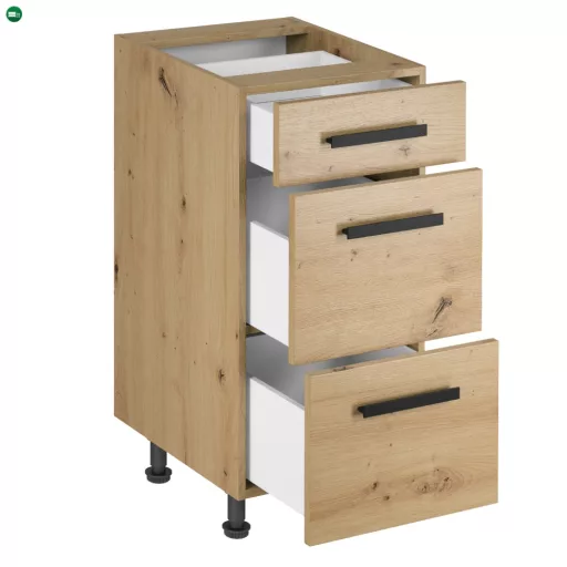 Alsó szekrény, artisan tölgy, fogantyúkkal, LANGEN D40S3 U