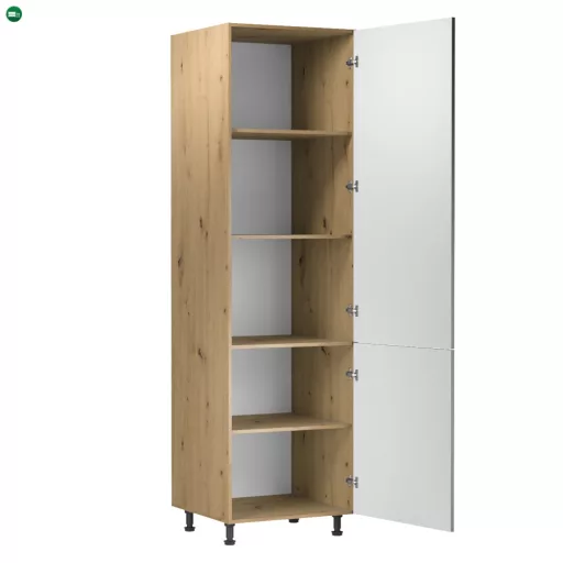 Élelmiszer szekrény polcokkal, artisan tölgy/szürke matt, univerzális, LANGEN D60R