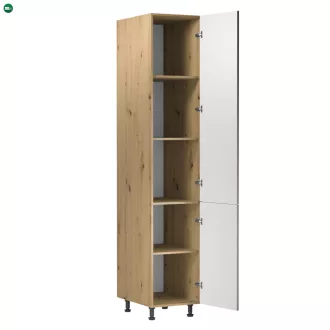   Élelmiszer szekrény polcokkal, artisan tölgy/ szürke matt, univerzális, LANGEN D40SP