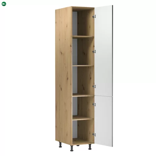 Élelmiszer szekrény polcokkal, artisan tölgy/ szürke matt, univerzális, LANGEN D40SP