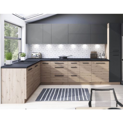 Felső szekrény, artisan tölgy/szürke matt, LANGEN G60N