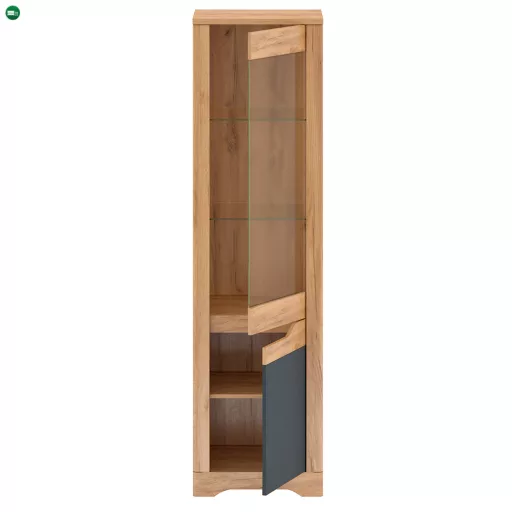 Vitrin A2, jobbos, tölgy craft arany/grafit szürke, FIDEL