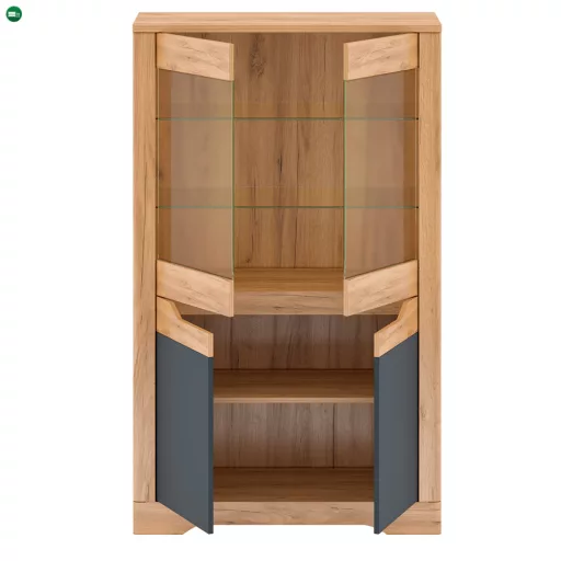 Vitrin C, tölgy craft arany/grafit szürke, FIDEL