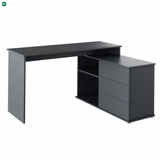 Univerzális sarok PC asztal, grafit, TERINO