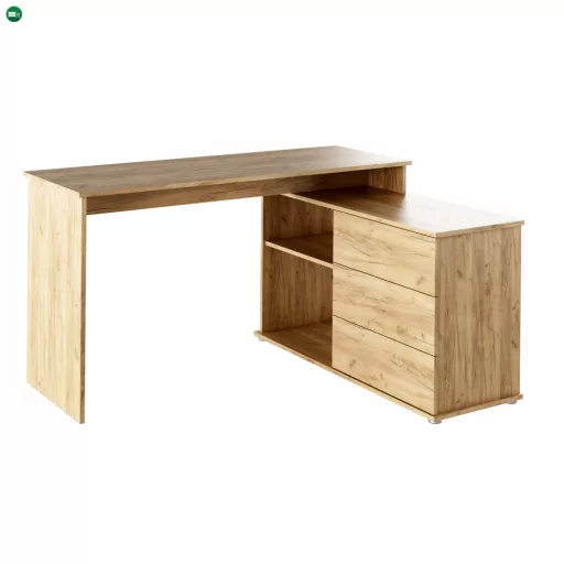 Univerzális sarok PC asztal, tölgyfa artisan, TERINO