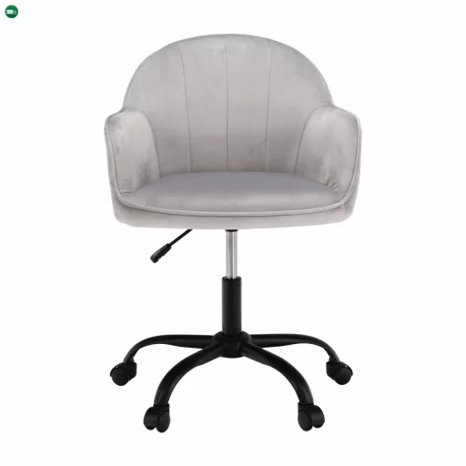 Irodai szék, Velvet anyag világosszürke/fekete, EROL