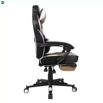 Irodai/gamer fotel, fekete/fehér/bézs, OZGE