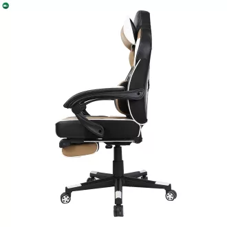 Irodai/gamer fotel, fekete/fehér/bézs, OZGE