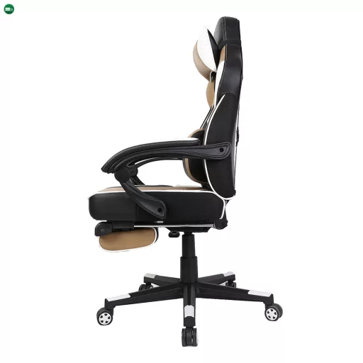 Irodai/gamer fotel, fekete/fehér/bézs, OZGE