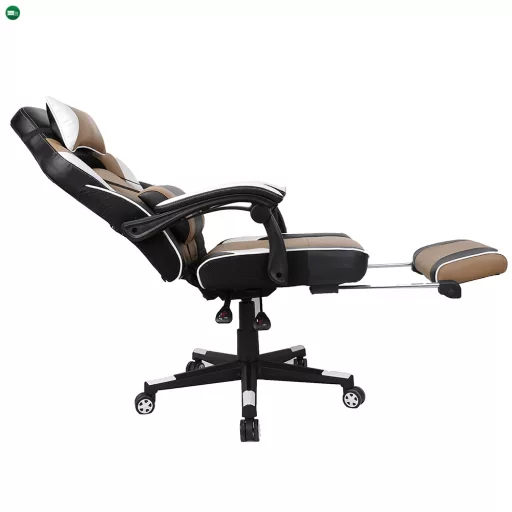 Irodai/gamer fotel, fekete/fehér/bézs, OZGE