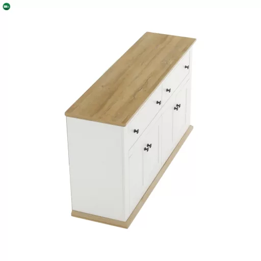 Komód MZ10, fehér/grand tölgy, LEON