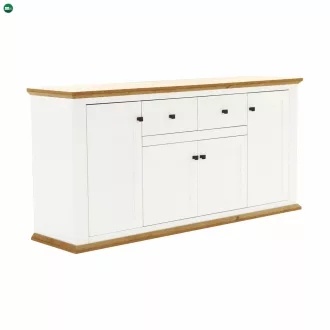 Komód MZ9, fehér/grand tölgy, LEON