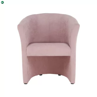 Klub fotel puffal, rózsaszín, ROSE