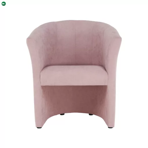 Klub fotel puffal, rózsaszín, ROSE