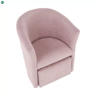 Klub fotel puffal, rózsaszín, ROSE